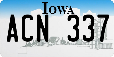 IA license plate ACN337