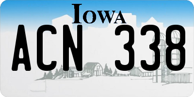 IA license plate ACN338