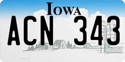 IA license plate ACN343