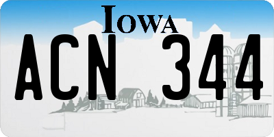 IA license plate ACN344