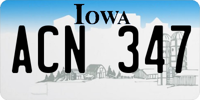 IA license plate ACN347