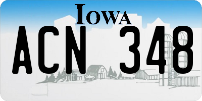 IA license plate ACN348