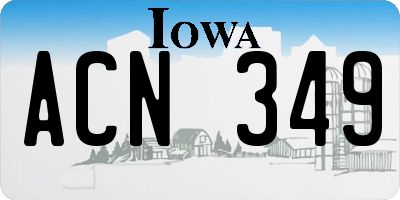 IA license plate ACN349