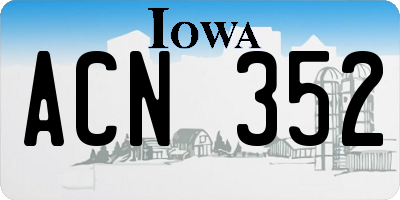 IA license plate ACN352