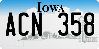 IA license plate ACN358