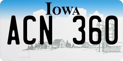 IA license plate ACN360