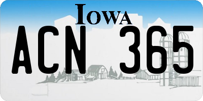 IA license plate ACN365