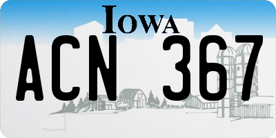 IA license plate ACN367