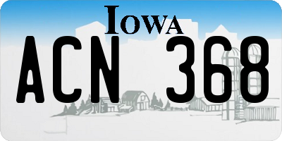 IA license plate ACN368