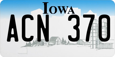 IA license plate ACN370