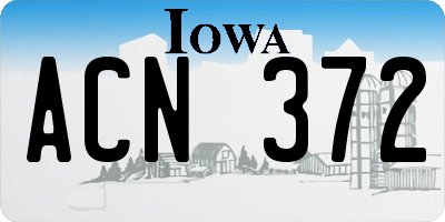 IA license plate ACN372