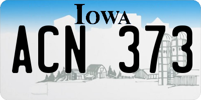 IA license plate ACN373