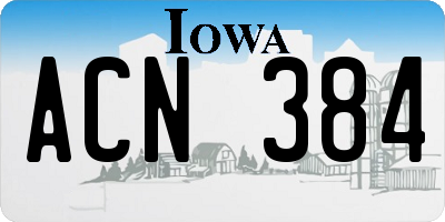 IA license plate ACN384