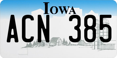 IA license plate ACN385
