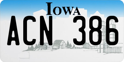 IA license plate ACN386