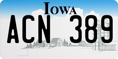 IA license plate ACN389