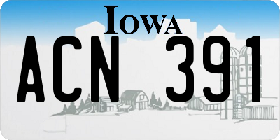 IA license plate ACN391