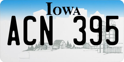 IA license plate ACN395
