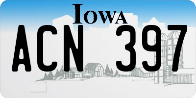 IA license plate ACN397