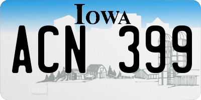 IA license plate ACN399