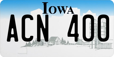 IA license plate ACN400