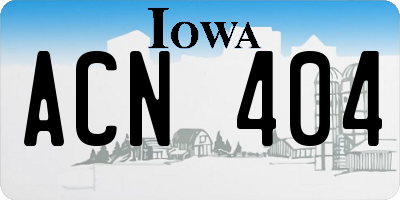 IA license plate ACN404