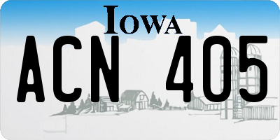 IA license plate ACN405