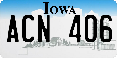 IA license plate ACN406