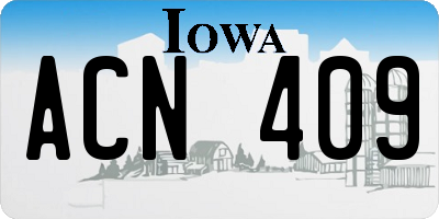 IA license plate ACN409