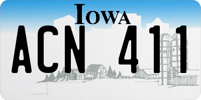 IA license plate ACN411