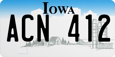 IA license plate ACN412