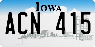 IA license plate ACN415