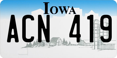 IA license plate ACN419