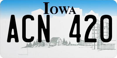 IA license plate ACN420