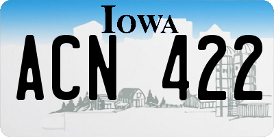 IA license plate ACN422