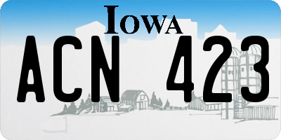 IA license plate ACN423