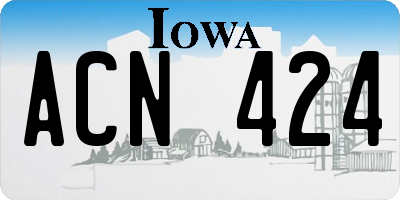 IA license plate ACN424