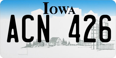 IA license plate ACN426