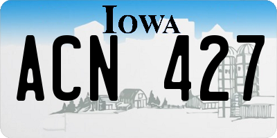 IA license plate ACN427