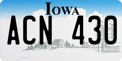 IA license plate ACN430
