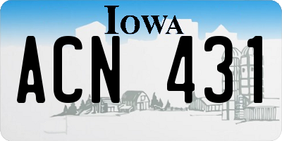 IA license plate ACN431