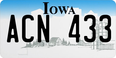 IA license plate ACN433