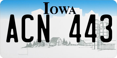 IA license plate ACN443