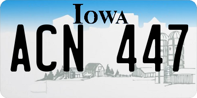 IA license plate ACN447