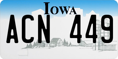 IA license plate ACN449