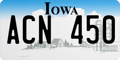IA license plate ACN450