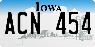 IA license plate ACN454