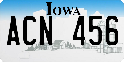 IA license plate ACN456