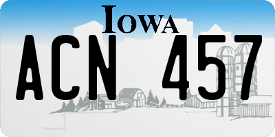 IA license plate ACN457