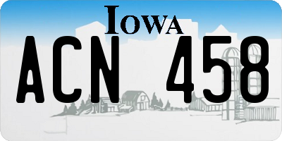 IA license plate ACN458